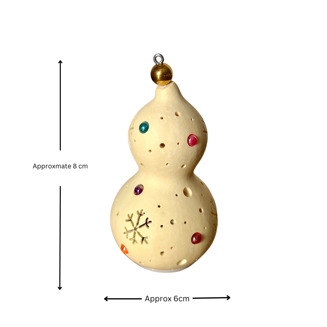 Enchanting Handmade Gourd Snowman Night Light