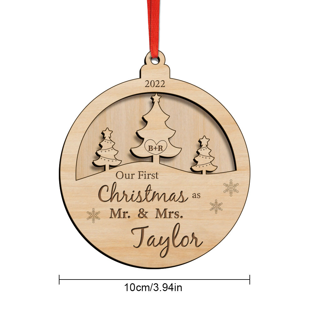 Personalized Our First Christmas Ornament Christmas Gift for Newlyweds