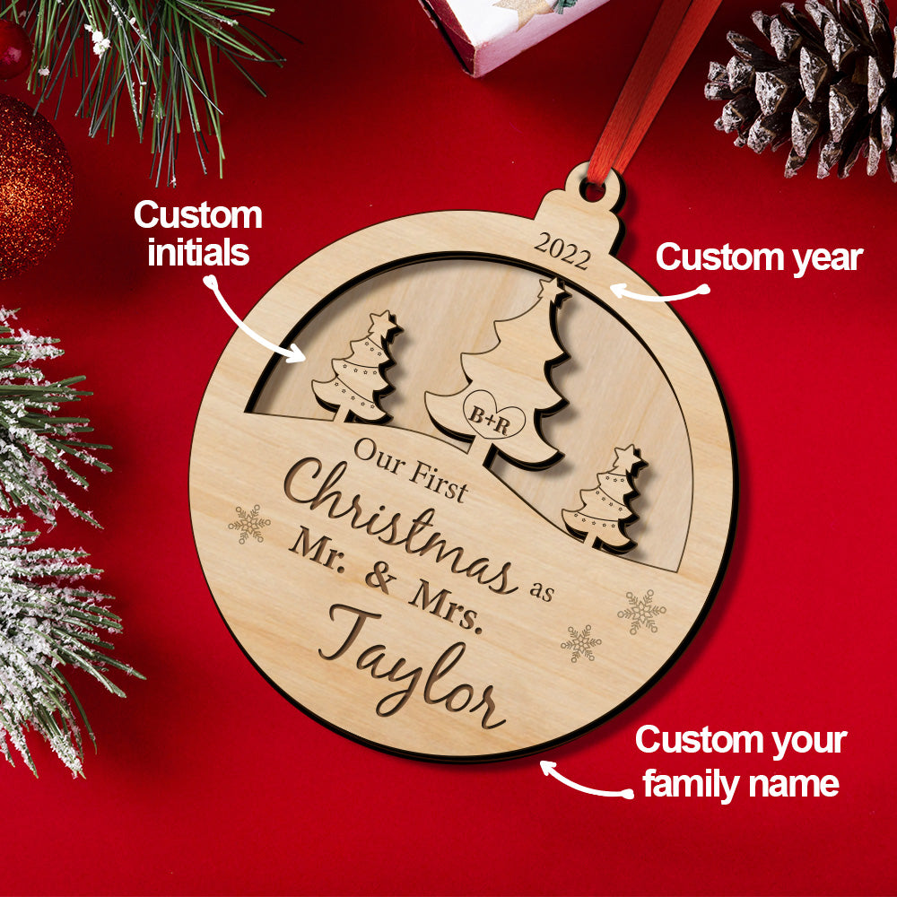 Personalized Our First Christmas Ornament Christmas Gift for Newlyweds