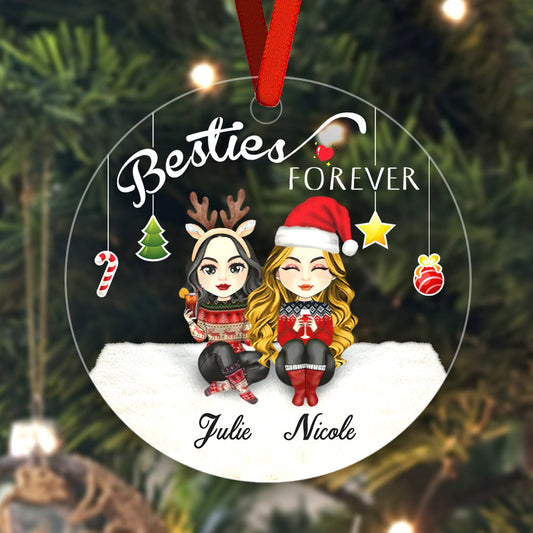 Besties Forever Custom Engraved Ornaments Christmas Tree Decoration Gifts for Firends