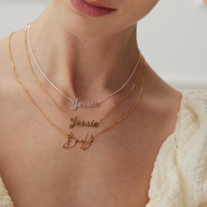 Personalized Name Necklace S925 18K Gold-Plated