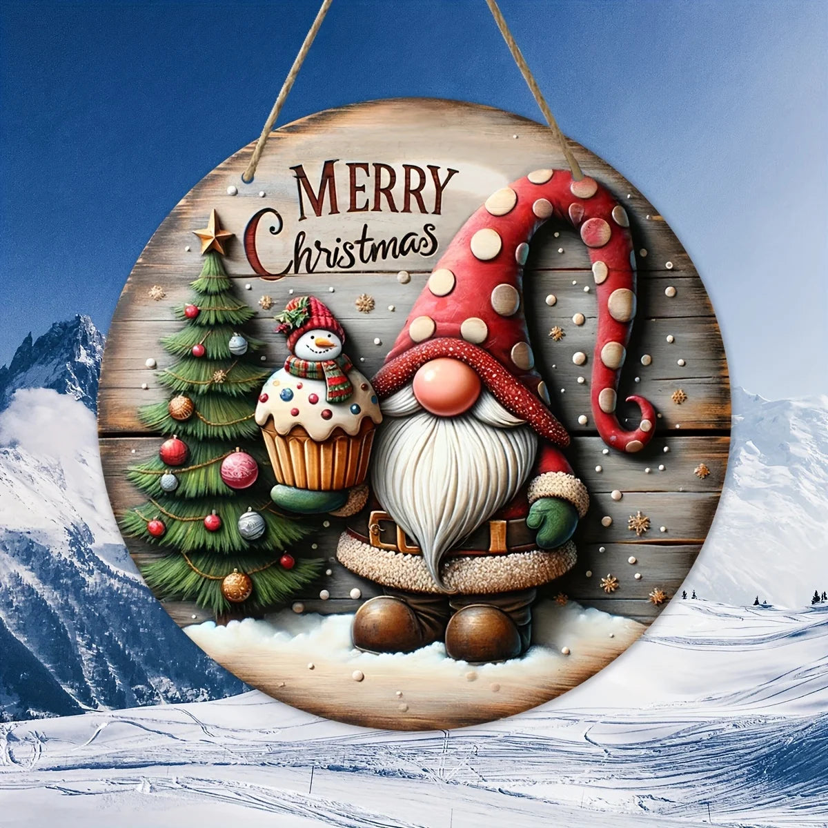 Rustic Merry Christmas Wooden Sign Decoration