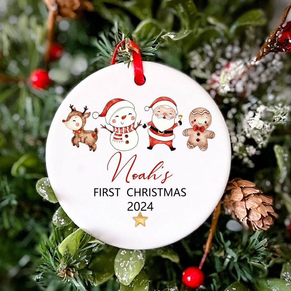 Personalized  Baby First Christmas Ceramic Ornament