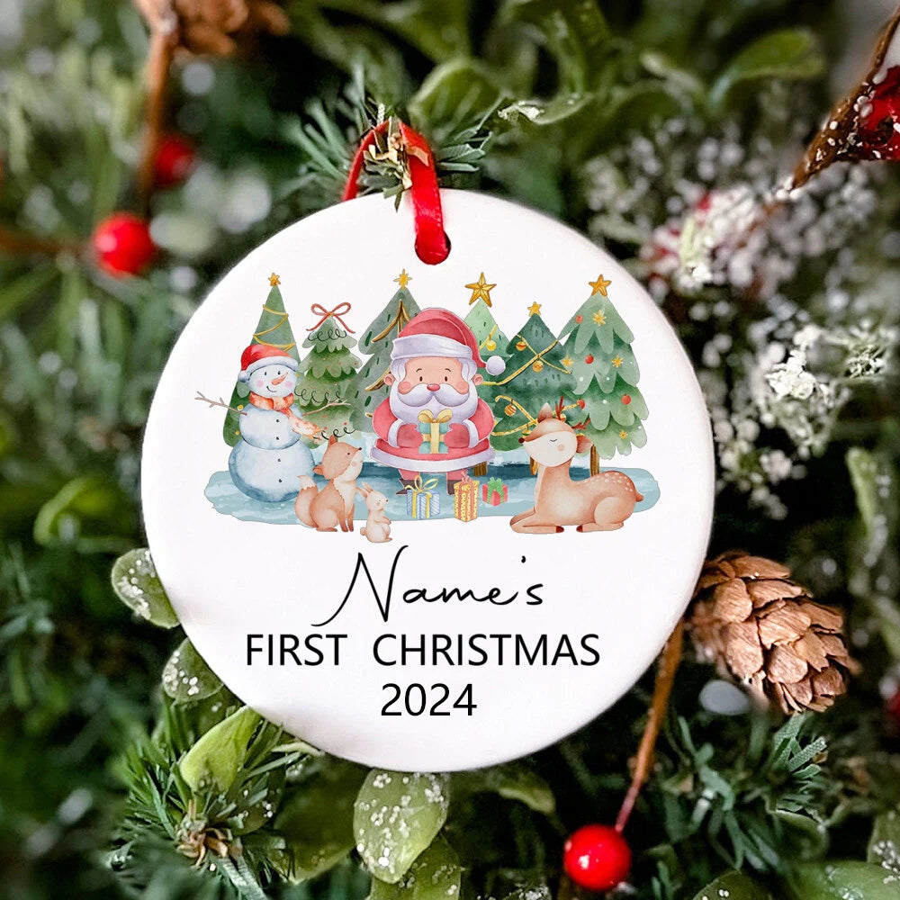 Personalized  Baby First Christmas Ceramic Ornament