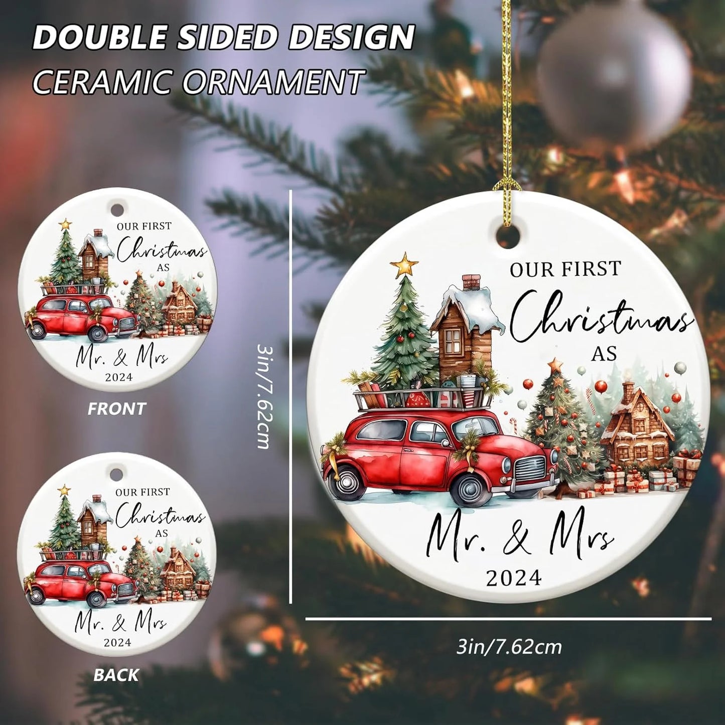 First Christmas Together: Mr. and Mrs. Wedding Ornaments