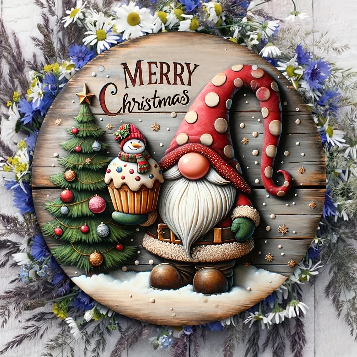 Rustic Merry Christmas Wooden Sign Decoration