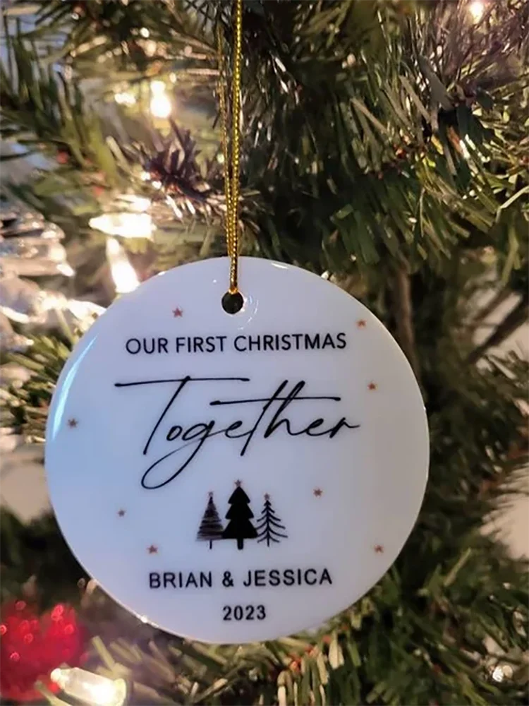 First Christmas Together: Personalized Couple Christmas Ornament 2024