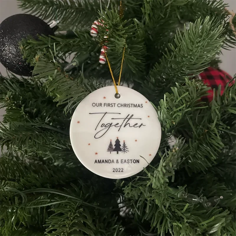 First Christmas Together: Personalized Couple Christmas Ornament 2024