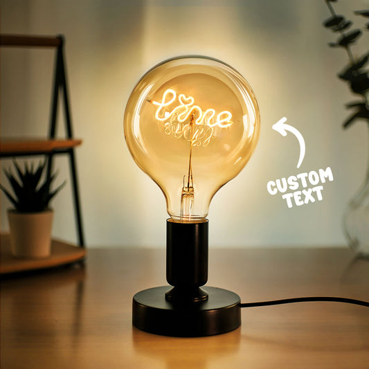 Custom Text Vintage Edison Led Filament Modeling Lamp Soft Light Bulbs Decorative Warm Yellow Light Led