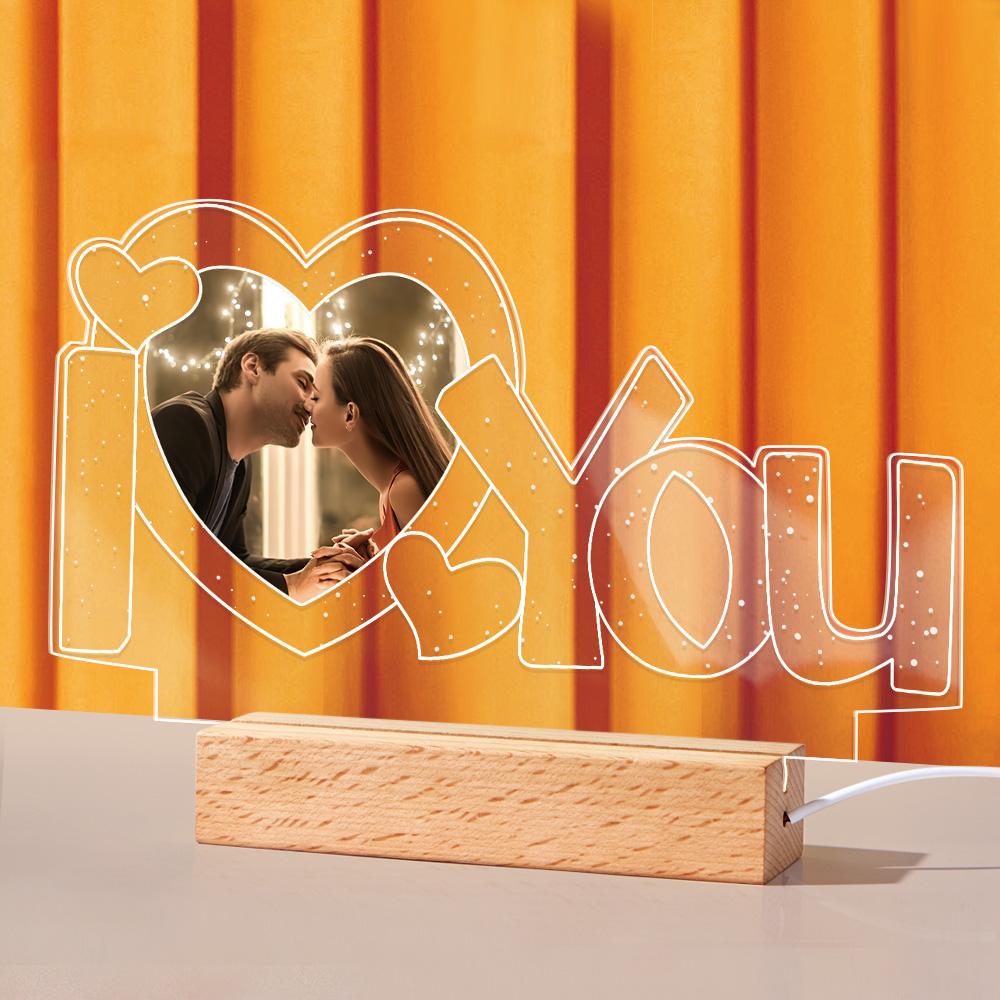 Custom Acrylic Lamp Personalized I Love You Photo Night Light gift for your loved one