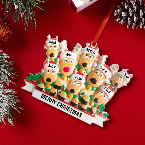 Custom Name Reindeer Family Xmas Ornament Personalized Christmas Decoration Gifts