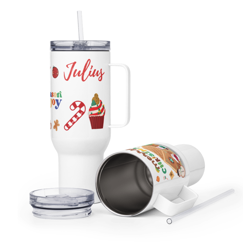 Travel mug Tumbler Joy Personalized Name for Christmas Gift