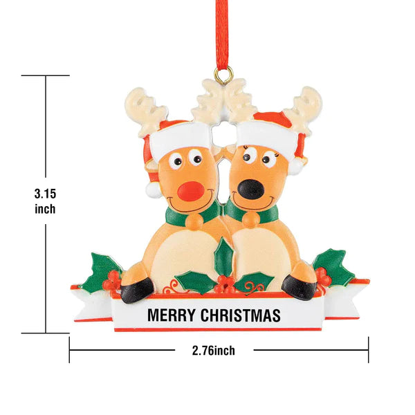 Custom Name Reindeer Family Xmas Ornament Personalized Christmas Decoration Gifts