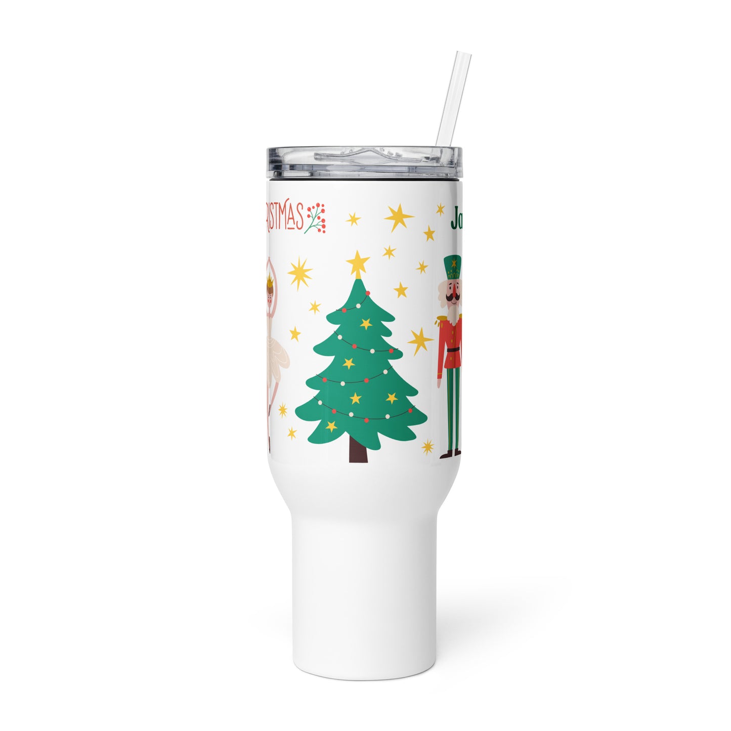 Christmas Travel mug, Personalized Tumbler Nutcracker Merry Christmas Gift