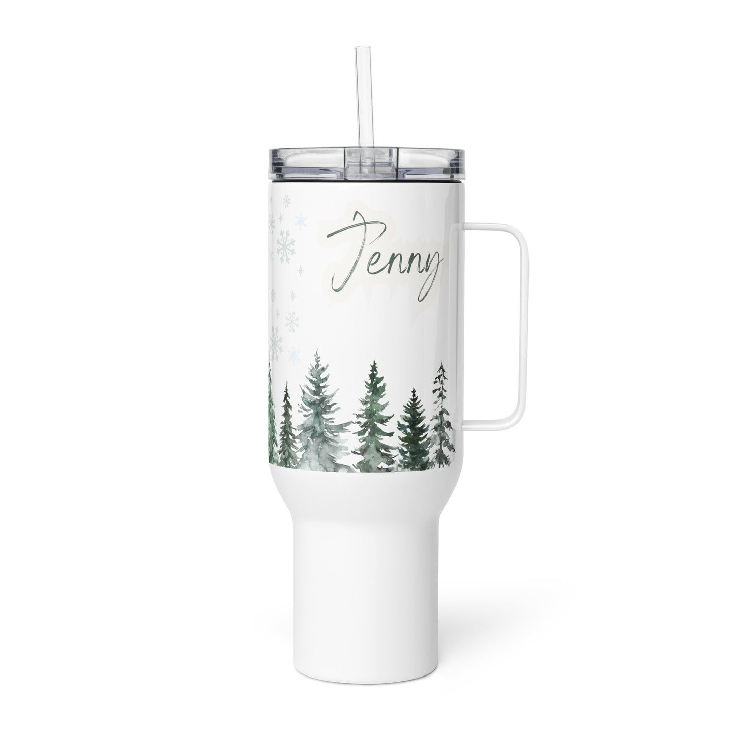 Travel mug with a handle, Personalized Tumbler Merry Christmas Gift