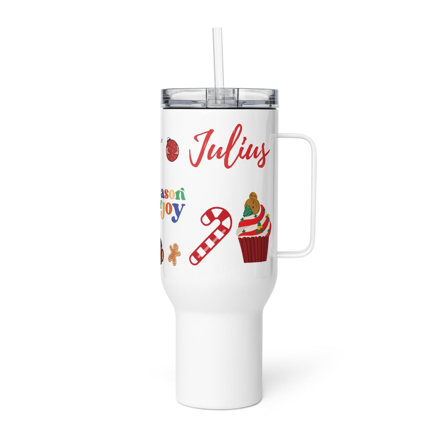 Travel mug Tumbler Joy Personalized Name for Christmas Gift