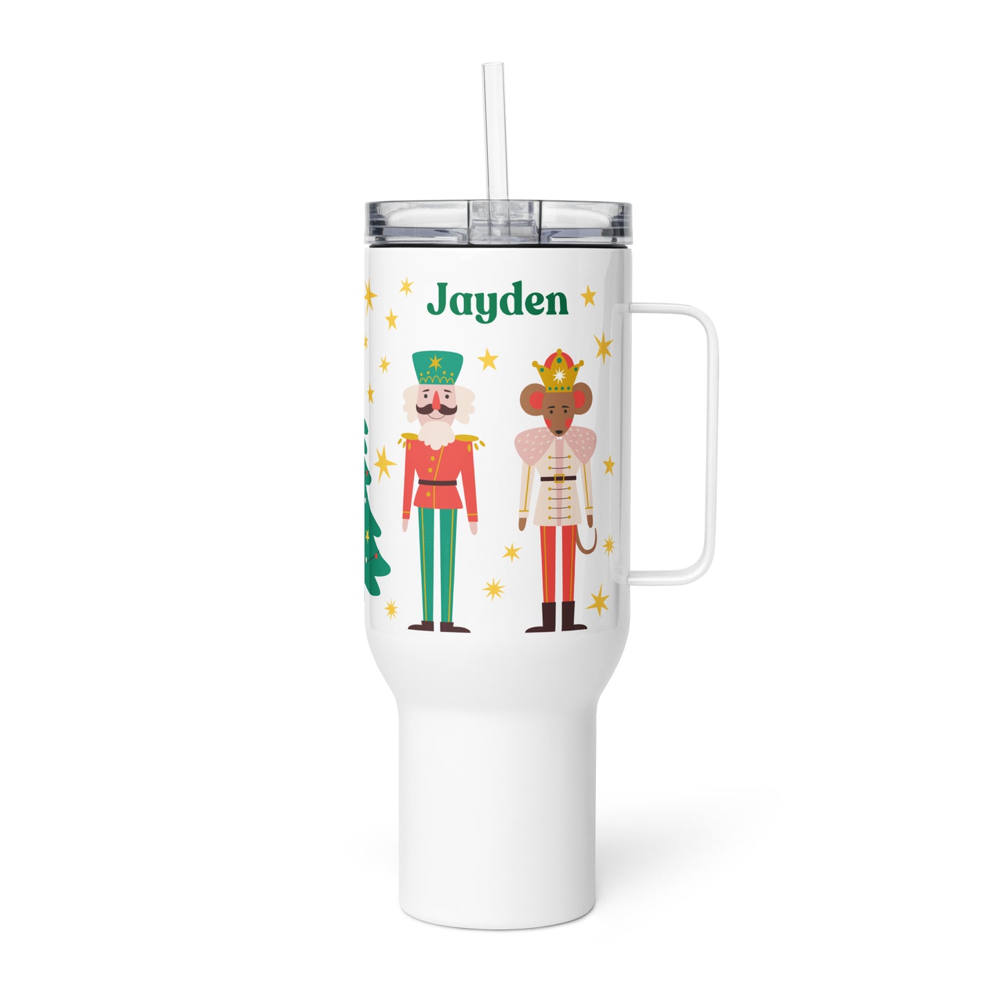 Christmas Travel mug, Personalized Tumbler Nutcracker Merry Christmas Gift