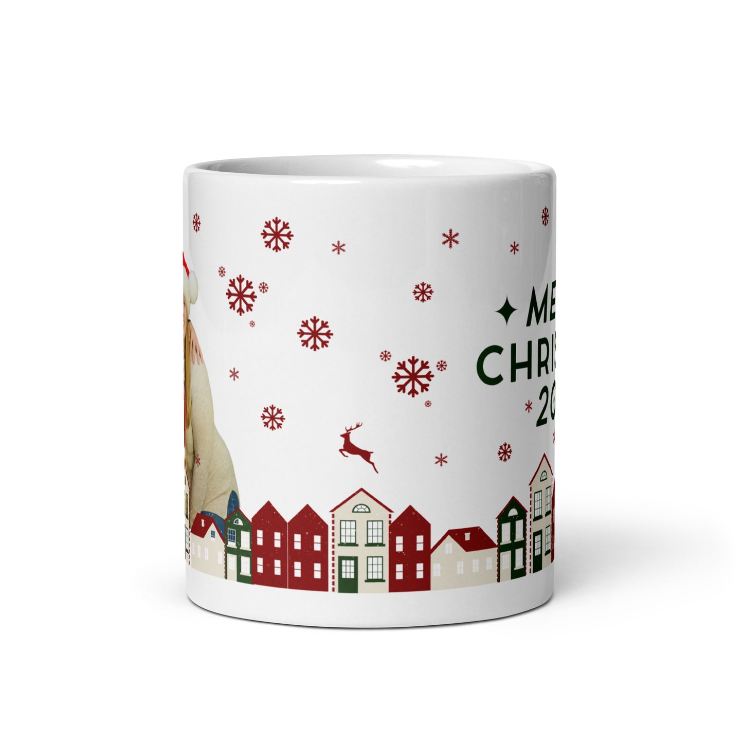 Personalized Coffee Mug with your Favourite Family Photo Merry Christmas 2024 White glossy mug