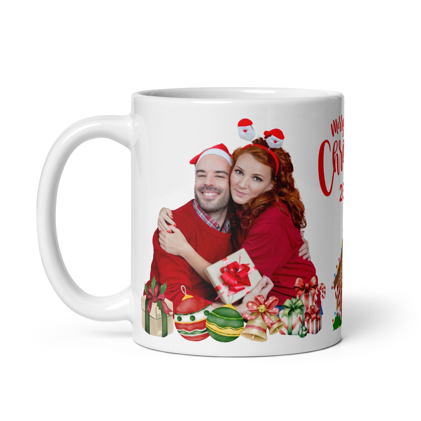 Personalized Coffee Mug - Our First Christmas as a Family Personalized White glossy mug