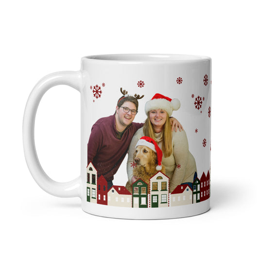 Personalized Coffee Mug with your Favourite Family Photo Merry Christmas 2024 White glossy mug