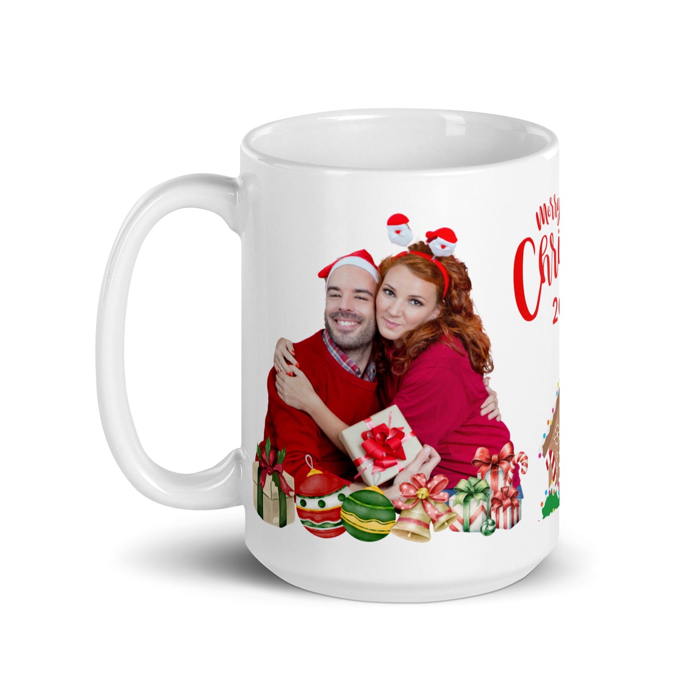 Personalized Coffee Mug - Our First Christmas as a Family Personalized White glossy mug