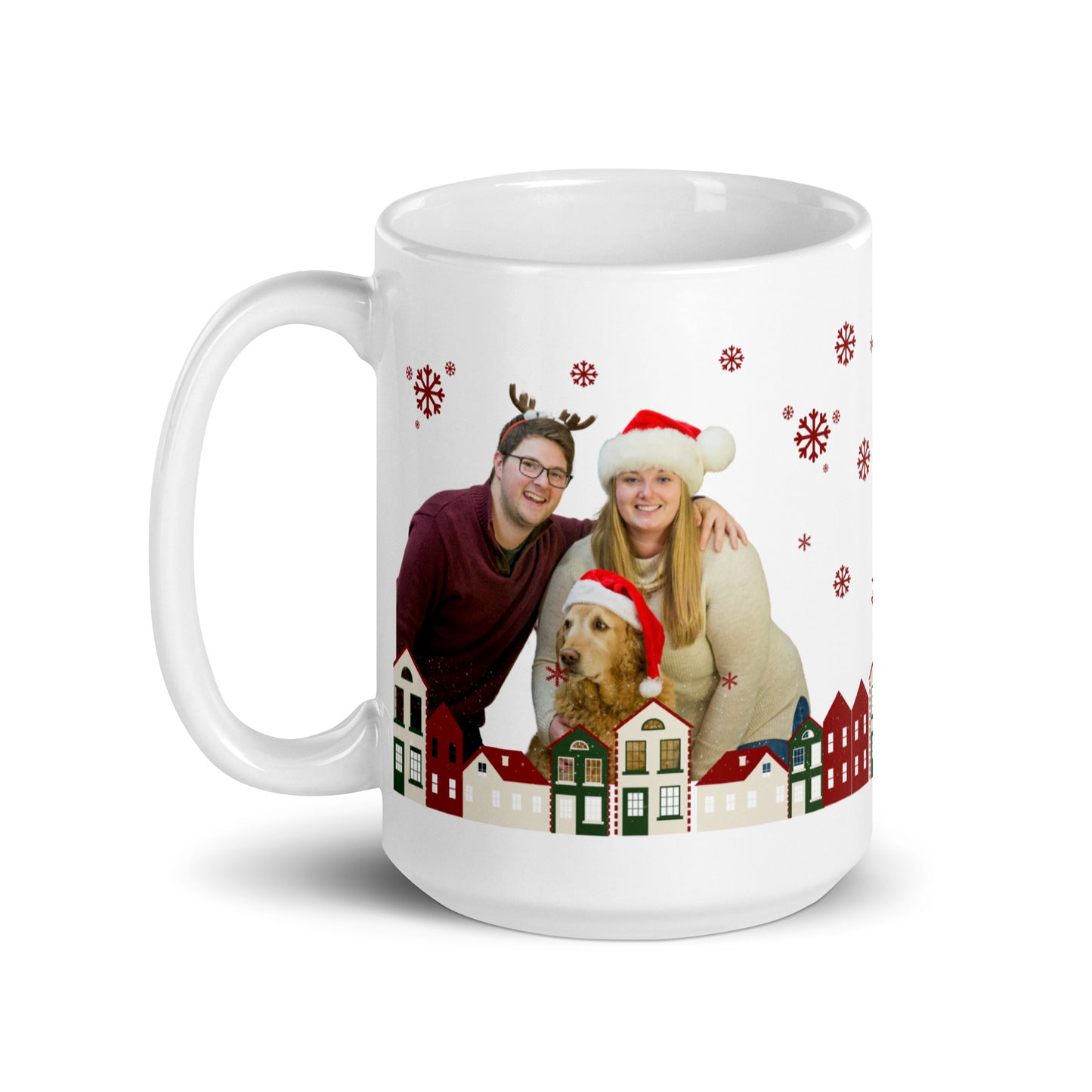 Personalized Coffee Mug with your Favourite Family Photo Merry Christmas 2024 White glossy mug