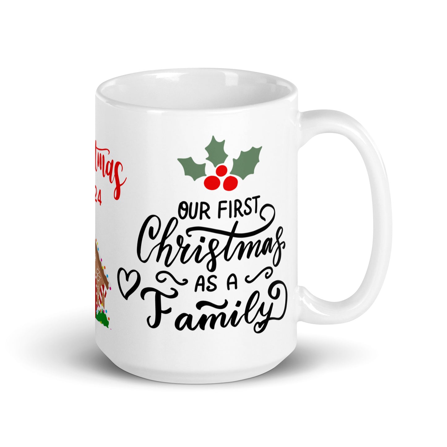 Personalized Coffee Mug - Our First Christmas as a Family Personalized White glossy mug