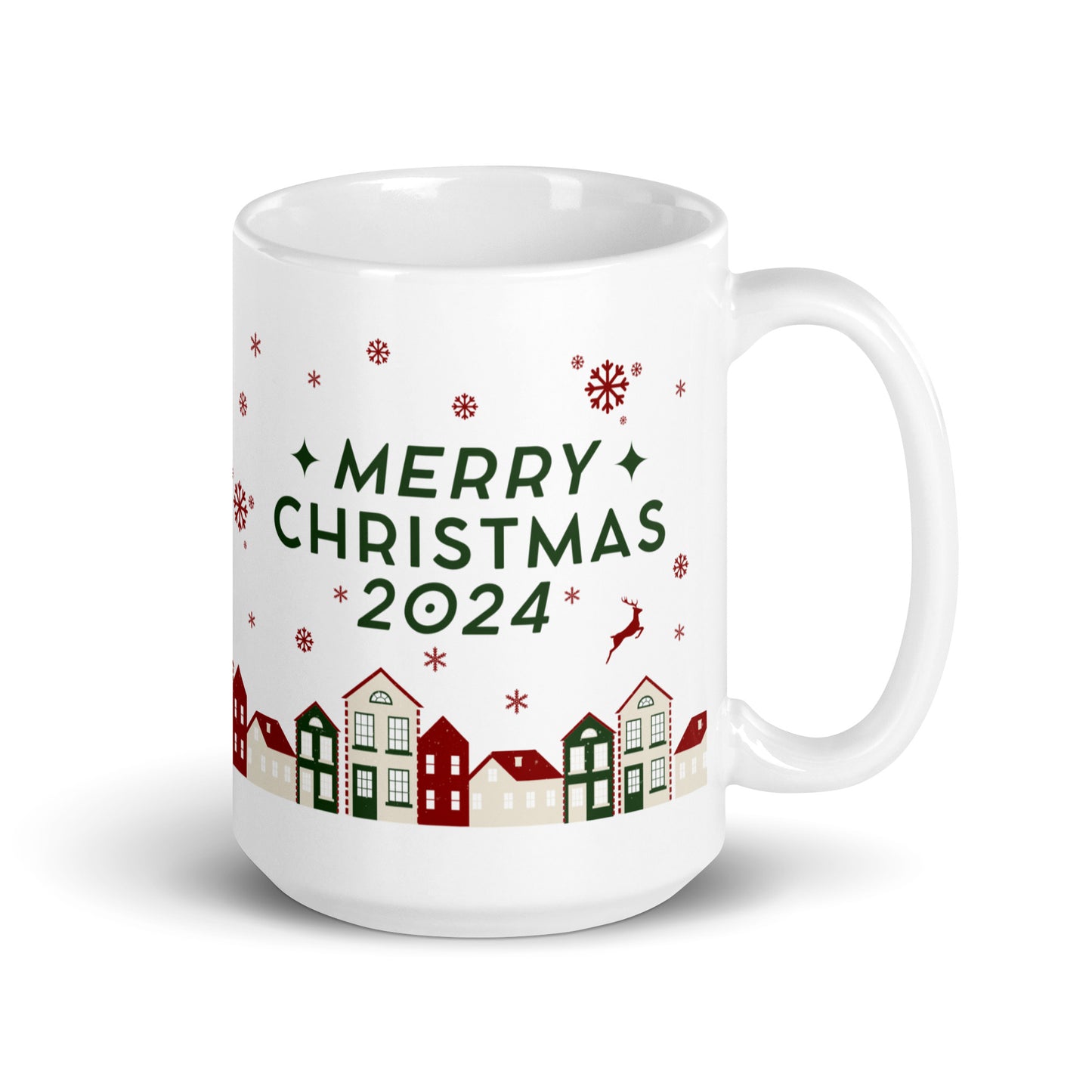 Personalized Coffee Mug with your Favourite Family Photo Merry Christmas 2024 White glossy mug