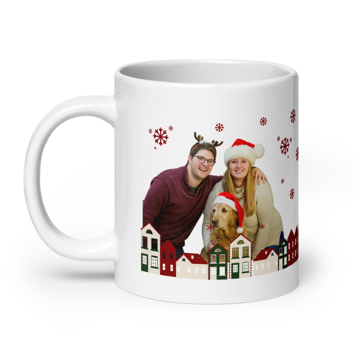 Personalized Coffee Mug with your Favourite Family Photo Merry Christmas 2024 White glossy mug