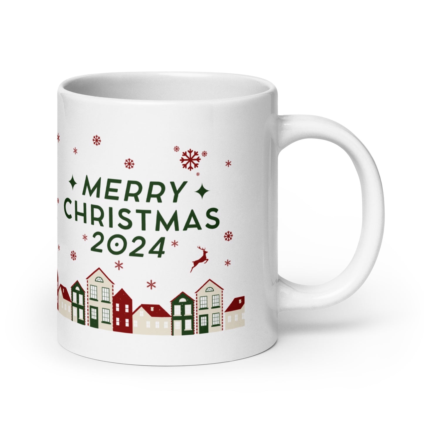 Personalized Coffee Mug with your Favourite Family Photo Merry Christmas 2024 White glossy mug